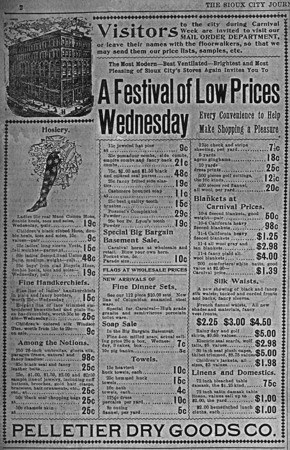 Sioux City Journal ads, Oct. 3 1900